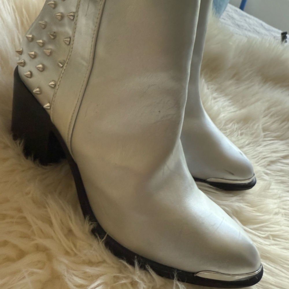 Studded silver boots